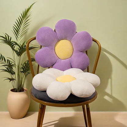 Daisy Flower Pillow, Floor Pillows, Lavender Flower Shaped Throw Pillow Preppy Cushions for Sofa, Couch, Bed, Home Decor 15.35In