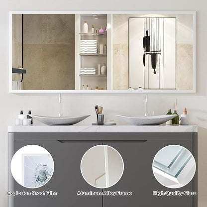 Koonmi 71"x30" Floor Mirror Full Length, Bedroom Floor Body Mirror with Stand, Large Silver Mirror, Leaning, Standing or Hanging Horizontally/Vertically