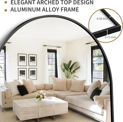 Antok Full Length Over-the-Door Hanging Mirror - Freestanding Wall Mount Leaning Body Mirror for Bedroom Living Room Entryway, 58" L x 21" W, Black