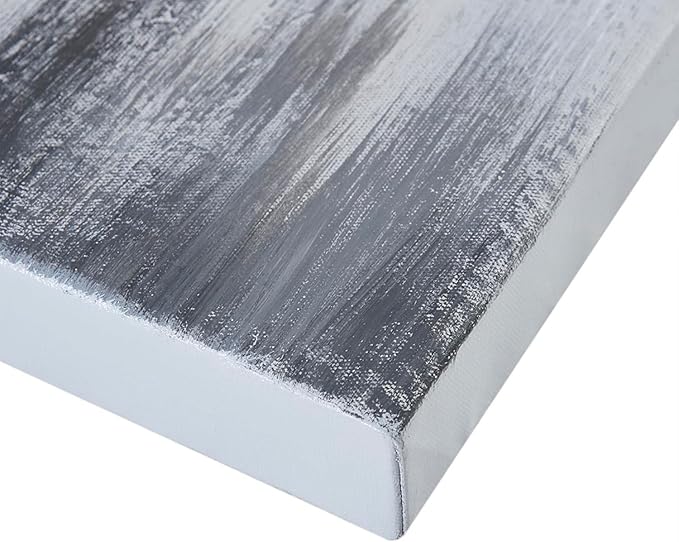 Madison Park Wall Art Living Room Décor - Embellished Hand Painted Canvas, Home Accent Glitter Abstract Bathroom Decoration Ready to Hang Painting for Bedroom, 15"W x 35"H x 1.5"D, Grey 3 Piece