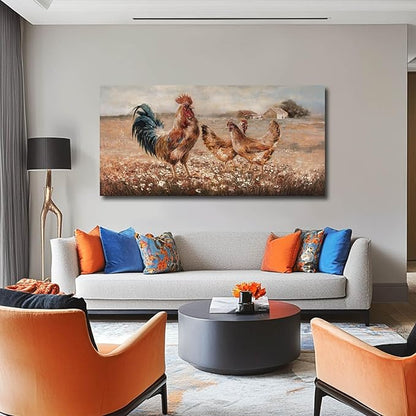 LEVERUP Animal Pictures Wall Decor Nature Pictures Wall Artwork Tan Wall Decor for Dining Room Bedroom Office Home Wall Decoratios 24×48 Inch