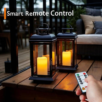Homemory 3"x5" Flameless Candles, Outdoor Waterproof, Battery Operated LED Pillar Candles with Remote Control and Timer, Plastic, Long Lasting
