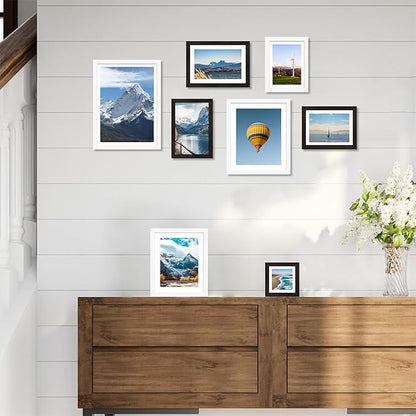 Hongkee 6x9 Picture Frame - Made of Real Glass and Black Wooden Frame, 6 by 9 Photo for Wall or Tabletop Display, 3 Pack