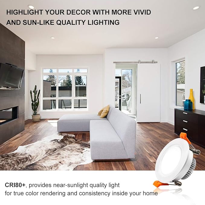 2 Inch LED Recessed Lighting, Dimmable Downlight 3W(35W Halogen Equivalent), CRI80, 4000K Natural White Ceiling Light with LED Driver (10 Pack)