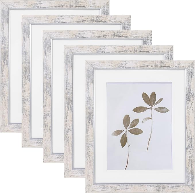 Fixwal 8x10 Picture Frame Set of 5, Vintage Photo Frame, Rustic Retro Picture Frame with Tempered Glass, Decorative Art on Walls and Tabletop Placement