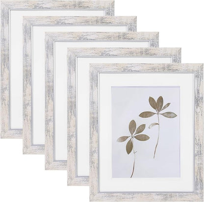 Fixwal 8x10 Picture Frame Set of 5, Vintage Photo Frame, Rustic Retro Picture Frame with Tempered Glass, Decorative Art on Walls and Tabletop Placement