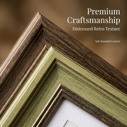 POZEAN 5x7 Picture Frames Set of 6 with Mat for 4x6 Photos, 5 x 7 Frames for Pictures – Vintage Multi Color Photo Frames with Gold Trim, Shatterproof HD Plastic Cover for Wall & Tabletop Display Home Decor