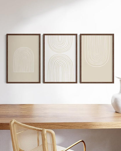HAUS AND HUES 16x24 Walnut Oak Frame Set of 3 - Wooden Poster Holders, Rustic Gallery Wall Display