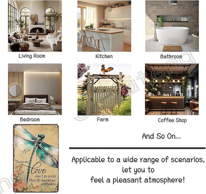Dragonfly Metal Sign Dragonfly Gifts for Women - Those we Love Don’t go Away They Fly Beside us Every Day, Funny Dragonfly Wall Decor 8x12 inches