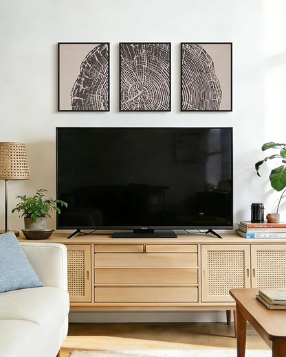 PHOPAGO Vintage Tree Rings Framed Wall Art Modern Retro Wood Stump Wall Decor Nature Farmhouse Rustic Art Prints Bedroom Home Decor - 11x14in Black Framed