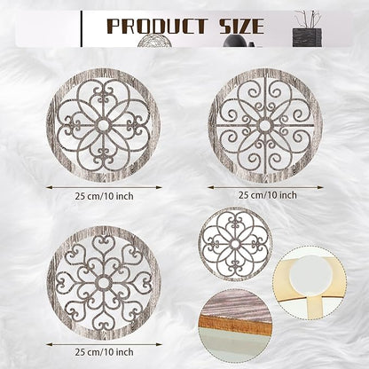 Blulu 3 Pieces Thicken Rustic Wall Decor Farmhouse Wall Art Decor Wood Hanging Decoration for Living Room Bedroom Home Indoor Outdoor Office(Popular Style)