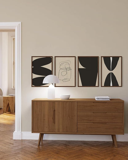 HAUS AND HUES 16x24 Walnut Oak Frame Set of 4 - Wooden Poster Holders, Rustic Gallery Wall Display