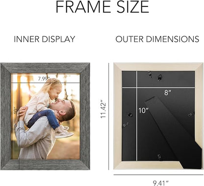 TWING 8 X 10 Picture Frames Set of 6, Rustic Grey Farmhouse Collage Photo Frames Gallery Wall Frame Set for Table Top and Wall Display