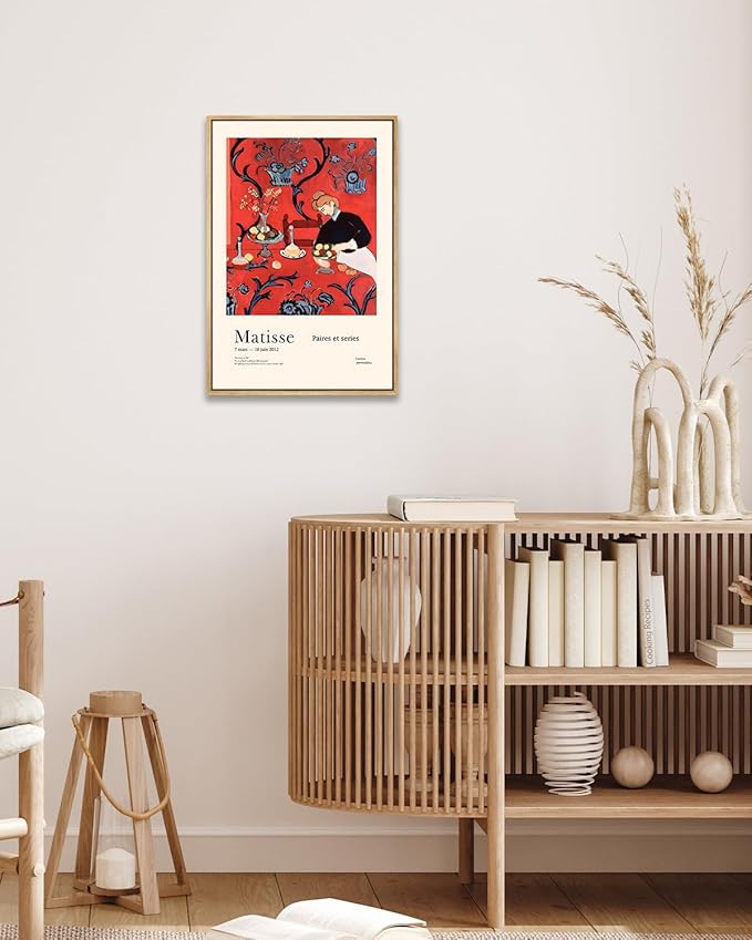 Zzuyi Matisse Framed Wall Art,Vintage Matisse Pictures for Living Room,Colorful Abstract Canvas Artwork for Bedroom, Bathroom, Dining Room Decor 12x16in