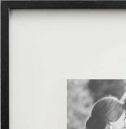 Kate and Laurel Gibson Modern Wall Picture Frame Set of 3; 16x20 matted to 8x10; Black; Three-Piece Frame Set for Gallery Wall Frame Set in Living Room Wall Décor
