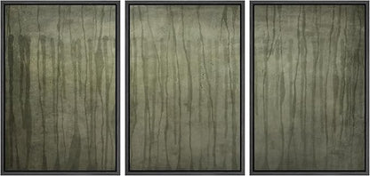 SIGNLEADER Framed Canvas Print Wall Art Set Olive Green Abstract Line Minimalist Earthy Illustrations Minimal Decorative Bohemian Nordic for Living Room, Bedroom, Office - 16"x24"x3 BLACK