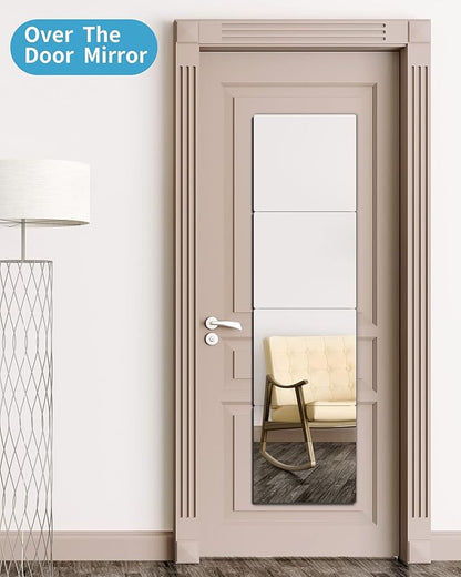 Shatterproof Kids Wall Mirror Tiles, 4Pcs 10"x10" Self Adhesive Acrylic Mirror, Safe Unbreakable Plastic Mirrors for Toddler, Small Mirrors,Plexiglass Long Mirrior for Classroom,Children's room