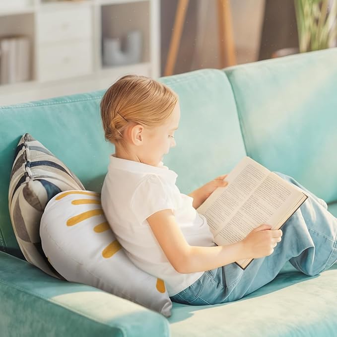 Newwiee Sunshine Throw Pillow Boho Classroom Reading Corner Semicircular Cute Soft Throw Sun Pillow Decorative for Book Center Daily Cushion Semicircular Home Bedroom Playroom Decor 10 x 16 Inch