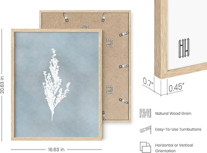 HAUS AND HUES Floral Wall Art - Set of 4 Plant Posters for Wall Vintage Botanical Prints, Flower Pictures for Room Aesthetic, Vintage Art Prints Flower Wall Art (Beige Frame, 16x20)