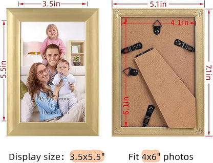Giftgarden 4x6 Picture Frame Gold Set of 12, Multi Modern 4 x 6 Frames Bulk for Wall or Tabletop Display