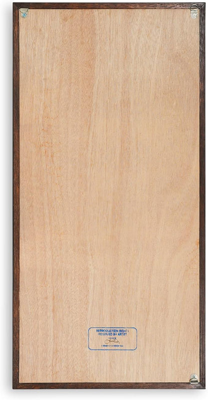 CONSDAN Wood Wall Decor | USA Grown Hardwood, Rustic Wooden Wall Art, Home Decorations for Living Room and Bedroom Aesthetic, Framed and Ready to Hang, Hexagon, 36" x 18"