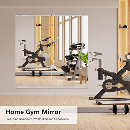 Home Gym Mirror,2 Pack Large 55.9x23.6 Inch Frameless Tempered Glass Wall Mirror, Full Body Workout and Decorative Mirrors for Home Gym, Yoga, Dance Studio, Garage, Exercise Room