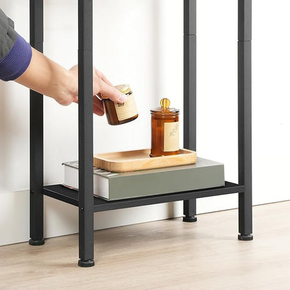 HOOBRO 15.7" Narrow Console Table for Small Space, 3 Tier Entryway Table with Adjustable Shelf, Behind Couch Table, Sofa Table, for Entryway, Hallway, Living Room, Black BB41XG01