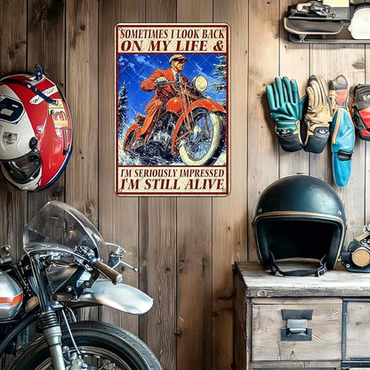 Motorcycles Metal Sign Racing Tin Poster Boy Room Wall Decor Home Garage Man Cave Cafe Office Bar Pub Bath Plaque 12x16 Inch