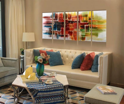 Yihui Arts Abstract Metal Wall Arts Hand Crafted Aluminum Artwork Large Modern Wall Accent for Living Room Bedroom Kitchen Decor