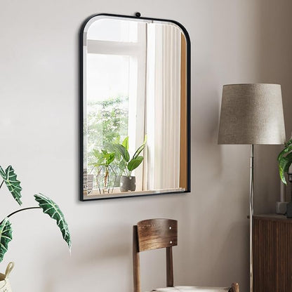 POZINO Bathroom Beveled Mirror, 20"x30" Rectangle Vanity Mirror for Over Sink, Modern Rounded Corner Oblong Mirrors, Aesthetic Wall Mirrors for Bedroom Living Room Entryway Fireplace