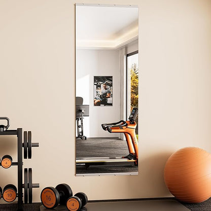 Keonjinn Home Gym Mirror, 72" x 26" Workout Mirrors for Home Gym, Frameless Tempered Glass, Full Body Wall Mirrors for Fitness Exercise, Yoga Room, Dance Studio, Garage