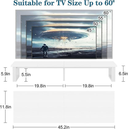 aboxoo 45" TV Riser for 32-60 inch TV, TV Riser Stand Shelf, Tabletop TV Stand Riser, Computer Monitor Table for Home Living Room, Study Office (White)