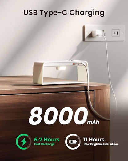 Motion Sensor Wall Sconce Indoor, 3 Colors Cordless Wall Lamp LED Wall Sconces Rechargeable Lamp, Remote Control, 8000mAh Battery Operated Wall Lights Brightness Adjustable for Bedroom White 1P
