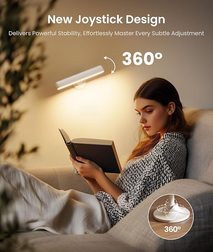 PopoIron Wall Sconces Rechargeable 7500mAh Battery Operated Wall Lights Cordless LED Wall Lamp, Touch and Remote Control, 3 Colors Wall Lamps 360° Rotate Dimmable Brightness with 15 RGB Colors