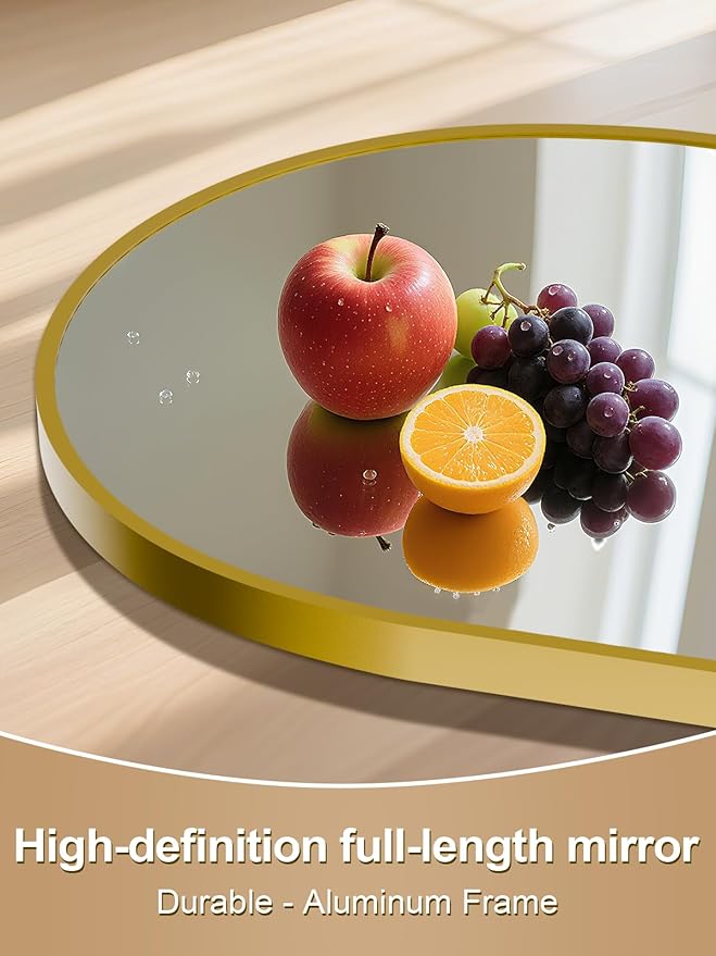 71"x32" Floor Mirror Full Length, Arched Full Length Mirror with Stand, Large Full Body Mirrors for Bedroom Living Room or Cloakroom Gold
