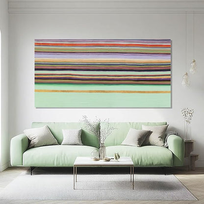 ZENPEE Green Abstract Wall Art with Wood Frame, Modern Canvas Prints Hanging Decor for Living Room, Office, Hallway, or Entryway | 24" x 48"