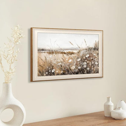 ASTRDECOR Framed Vintage Wall Art Home Decor, Farmhouse Decor Wall Art Autumn Country Wildflower Field Nature Canvas Art Wall Decor Living Room, Vintage Oil Painting Botanical Wall Print-16''x24''
