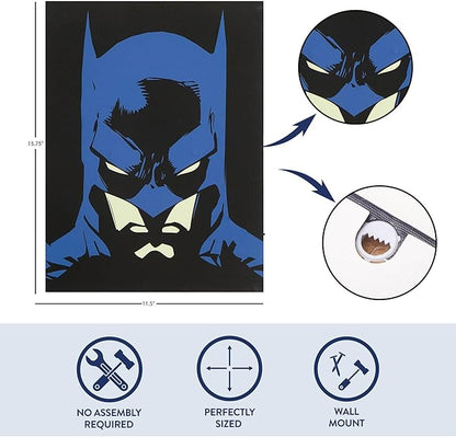 Batman LED Wall Art,11.5"x15.75" Children's Hanging Décor, Light-Up Artwork for Kids' Rooms