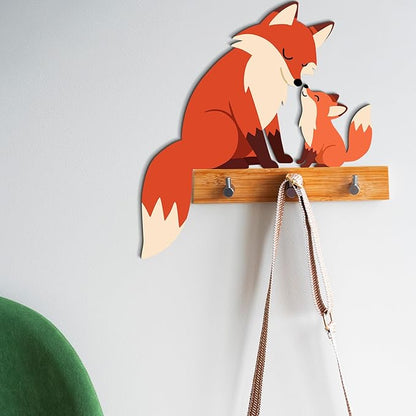 Fox Door Topper Adorable Fox Shape Statue Door Corner Sculpture for Handcrafted Wood Decor Sign, Creative Wooden Wall Decor