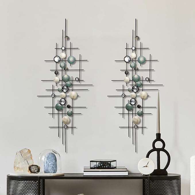 KEQAM Large Modern Metal Wall Art,Home Metal Wall Decor,Wall Sculptures Handmade Wall Hanging Wall Decoration for Living Room/Dinning Room/Bedroom/Entryway/Kitchen/Office
