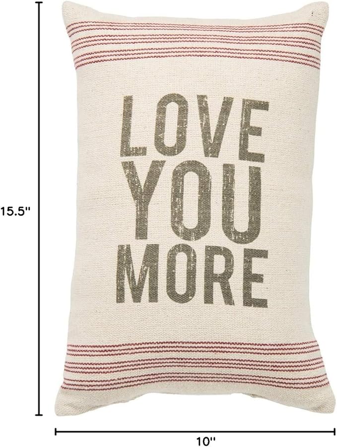 Primitives by Kathy 18293 Striped Pillow, 10" x 15.5", Love You More
