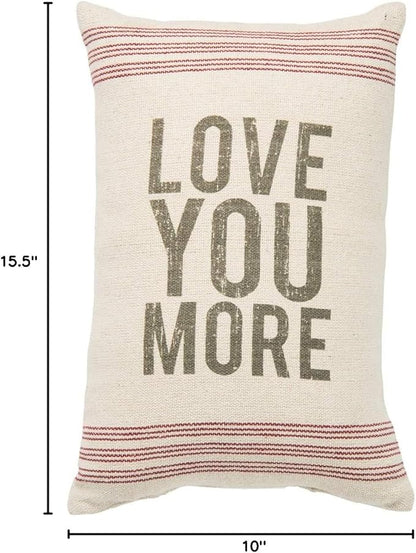 Primitives by Kathy 18293 Striped Pillow, 10" x 15.5", Love You More