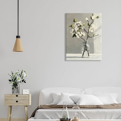 daktenn Floral Canvas Wall Art Bathroom Wall Art Pictures Wall Decor Home Decor Wall Decor for Bedroom Livingroom 18x24 Inches