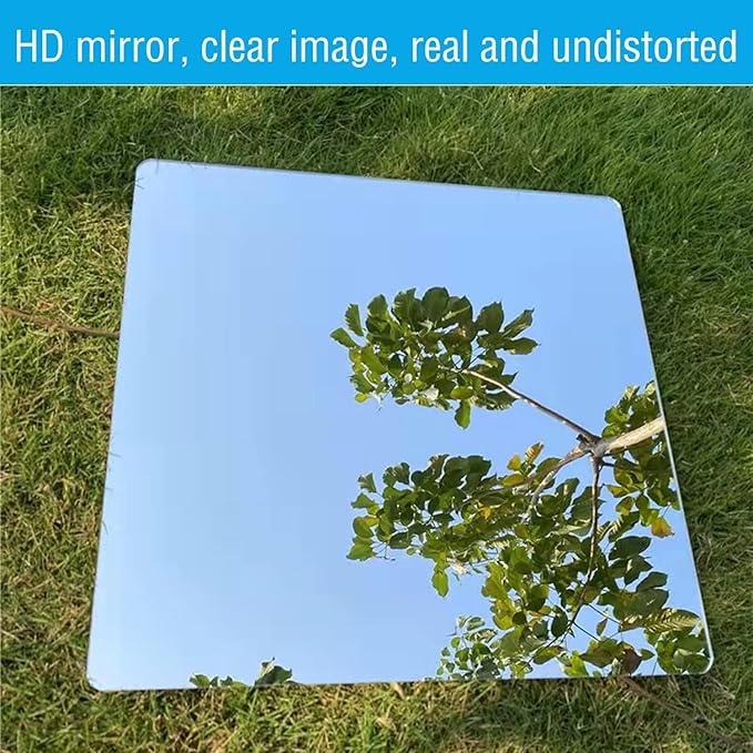 16"x 12"x 4Pcs Acrylic Mirror Sheet, Flexible Non Glass Full Length Full Body Mirror Tiles with Adhesive Tapes for Wall Bathroom Bedroom Door Home Decor