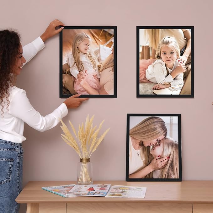 Giftgarden Black 8x10 Picture Frame Set of 10, Matted to 5x7 Picture with Mat or 8x10 Photo without Mat, Multi Frames for Gallery Wall Tabletop Display