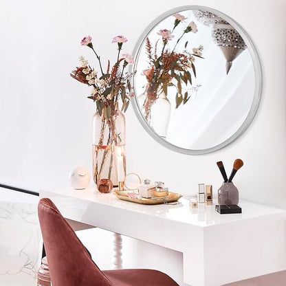 Mirrors for Wall Mirror Sliver Metals Framed Round Farmhouese Bathroom Mirror Ative Hanging Mirror for Bedroom Vanity Entryway
