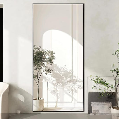 MELOMOIR 76"x34" Large Mirror Full Length, Oversized Floor Mirror Full Length for Bedroom Living Room Cloakroom Gym, Hanging Standing or Leaning Full Body Mirror with Stand, Black Aluminum Alloy Frame