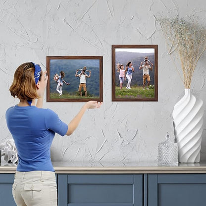Giftgarden 8x10 Picture Frame Brown Set of 12, Multi Rustic Walnut Wood-Color 8 by 10 Photo Frames Bulk for Wall or Tabletop Display