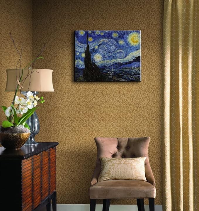 dgbtcart Starry Night, Vincent Van Gogh Canvas Wall art, Classic Paintings Reproduction Pictures Poster, Abstract Artwork Prints for Home Decor