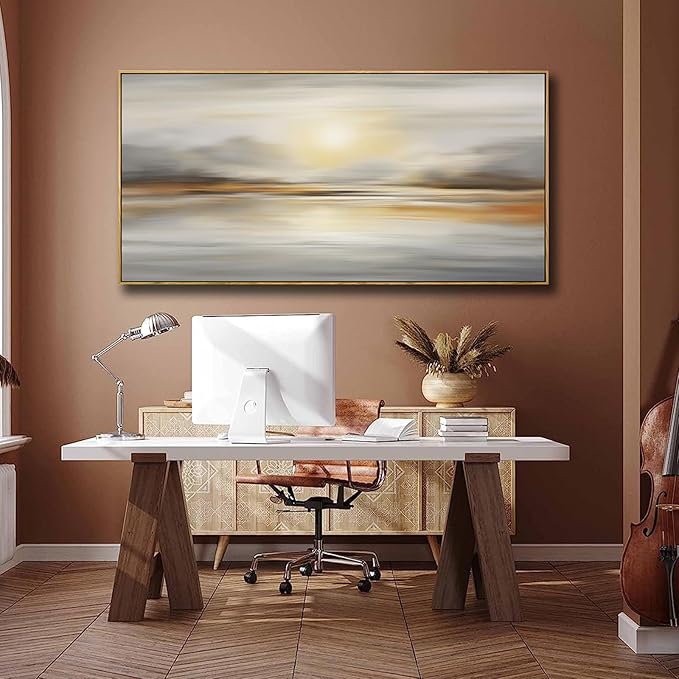 Framed Wall Art Abstract Seascape Canvas Printing Wall Decor Artwork for Living Room Bedroom Dining Room Home Office Decor 20x40inch